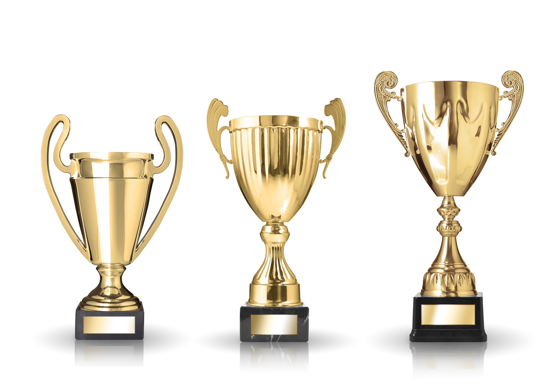 Golden Trophies Isolated